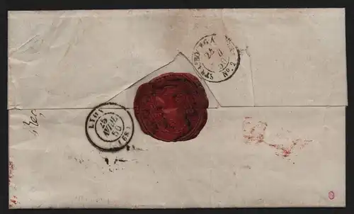 B11783 Brief Dresden Sachen 1850 nach Lyon Frankreich P.D. über Kehl Strasburg