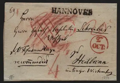 B11803 Brief Hannover nach Heilbronn ( 1817 ? )