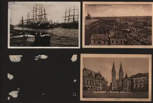 B13534 7 AK auf Albumseite u 1920 Warnemünde Arkona Rügen Heiligendamm Stralsund