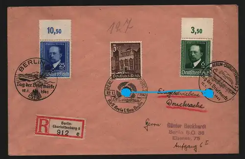 B13463 DR 760 761 R-Brief Emil von Behring Berlin Tag der Briefmarke 1941