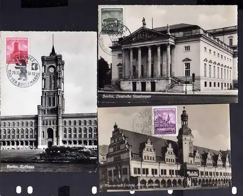 B139 DDR 492 493 494 3 seltene Maximumkarten Bauwerke 1955 Deutsche Staatsoper B
