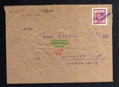 B3426 Brief Ostsachsen 46 Aa 1945 Notstempel Putzkau ( Kreis Bautzen )