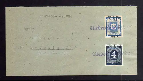 B3368 Brief Ostsachsen Notstempel Niedercunnersdorf 1946