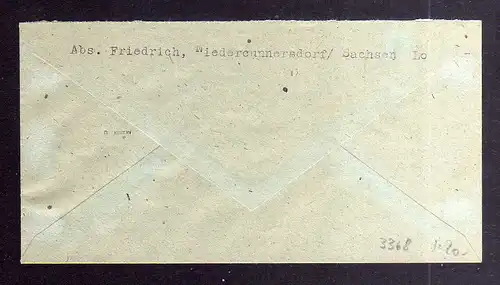 B3368 Brief Ostsachsen Notstempel Niedercunnersdorf 1946