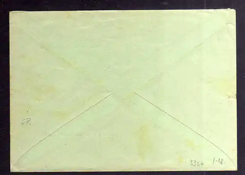 B3367 Brief Ostsachsen Notstempel Weißenberg über Löbau 1945 Gebühr bezahlt