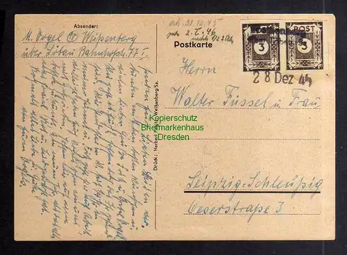 B3435 Postkarte Ostsachsen 1945 Notstempel Weißenberg über Löbau 3