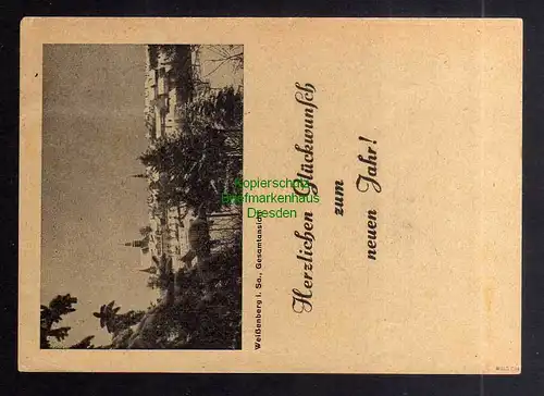 B3435 Postkarte Ostsachsen 1945 Notstempel Weißenberg über Löbau 3