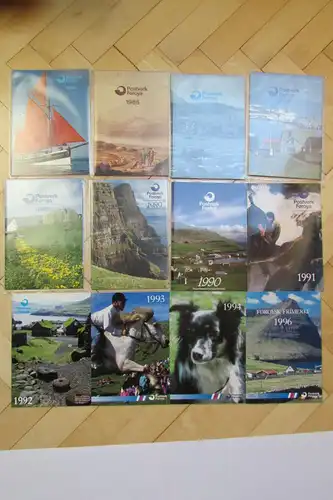 Färöer Jahrbuch 1986 bis 1994 und 1996 postfrischer Jahrgang 12 Stück