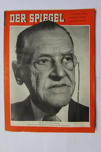 Der Spiegel 1956 10. Jahrgang Nr. 15 Beim letzten Buch Schriftsteller Somerset M
