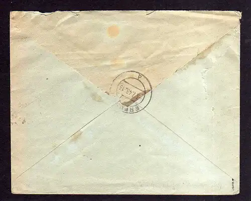 h1626 Handstempel Bezirk 16 Finsterbergen 84 Pfg nach Erfurt Einschreiben 1.7.48