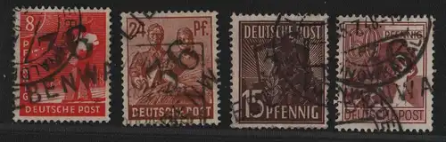 h6499 SBZ Handstempel Bezirk 36 Liebenwalde 4 Werte gestempelt mit 15 Pfg. 171 g