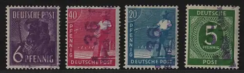 h6286 SBZ Handstempel Bezirk 36 Brück Mark a 4 Werte * gepr. BPP mit Zi. 5