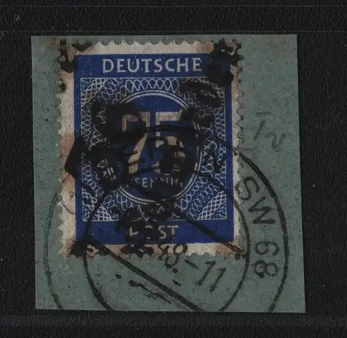 h6238 SBZ Handstempel Bezirk 36 Birkenwerder Ziffer 75 Briefstück gepr. BPP