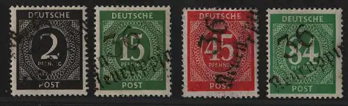 h6597 SBZ Handstempel Bezirk 36 Neuruppin 4 Werte Ziffer * gepr. BPP 2, 15,45 84