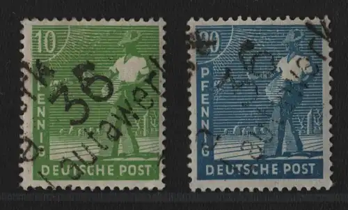 h6486 SBZ Handstempel Bezirk 36 Lautawerk schwarz 10, 20 Pfg- ** postfrisch BPP