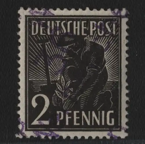 h6764 SBZ Handstempel Bezirk 36 Werneuchen violett 2 Pfg. * selten  gepr. BPP