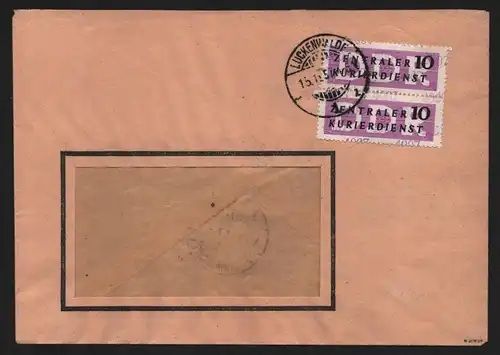 B13914 DDR ZKD Brief 1957 2x10 4007 Luckenwalde Fensterbrief an nach Dresden