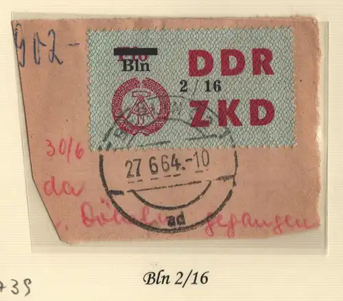 B13739 ZKD C 46 Bln 2/16  Berlin C2 ad echt gestempelt