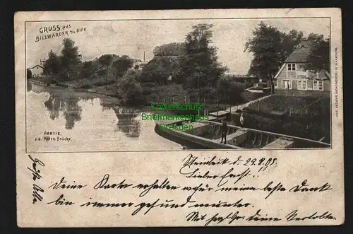139897 AK Hamburg Billwerder an der Bille Partie von der roten Brücke 1905