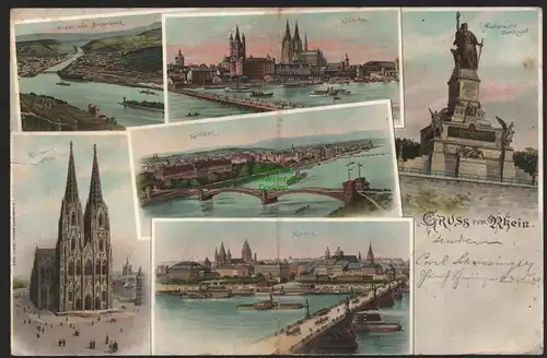 B7182 AK Riesenpostkarte ca. 28 x 18 cm Köln Mainz Koblenz Kölner Dom Bingen