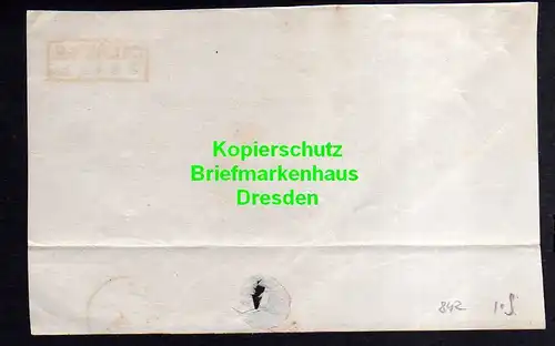 v842 Calbe a. S. um 1860 Faltbriefvorderseite nach Wanzleben Königl. Dienstsache