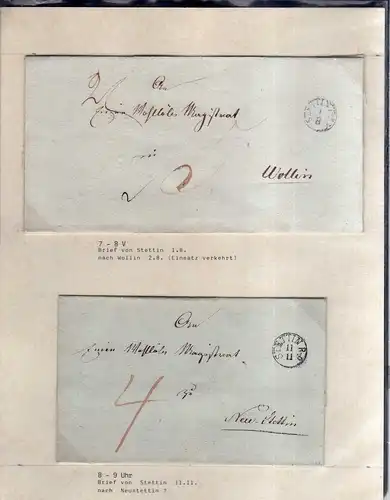 v036 aus Stettin Sammlung 3 Briefe 1838 kleiner Einkreisstempel nach Bordeaux Wo