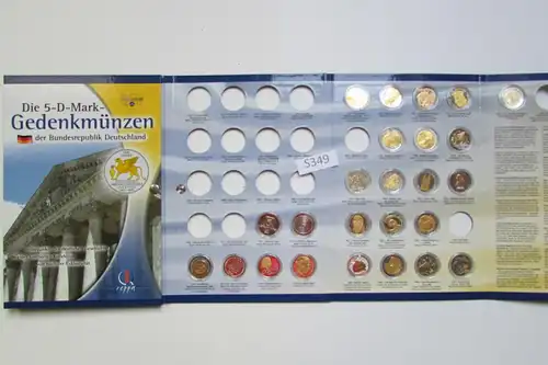 S349 Sammlung 25x  5 DM Gedenkmünzen mit Gold Applikationen