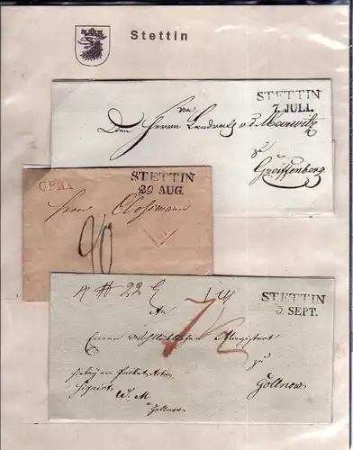 v023 aus Stettin Sammlung 6 Briefe um 1826 Prusse par Givet CPR.4. Bordeaux