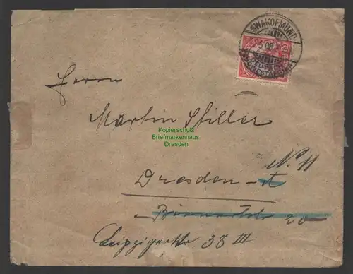 B10266 DSW Deutsch Südwestafrika Brief Swakopmund 1908 nach Dresden Cape Town