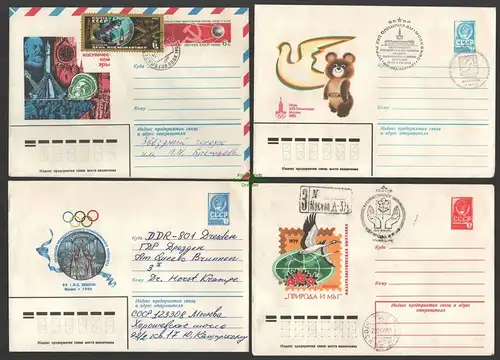 B-14695 12 Briefe FDC Russland Sowjetunion Olympische Spiele Olympia Moskau 1980