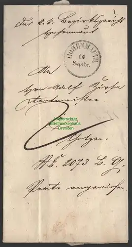 B-14682 Faltbrief Teil Österreich 1850 Vysoke Myto Hohenmaut