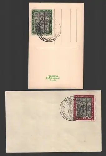 B-14783 Brief Sonderkarte Deutschland BRD 139 140 700 Jahre Marienkirche Lübeck