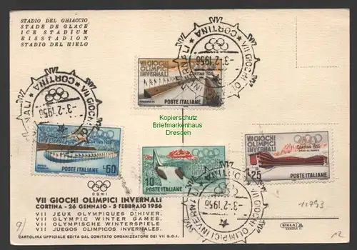 B-14793 Italien 1956 Olympische Spiele Cortina d’Ampezzo Olympische Winterspiele