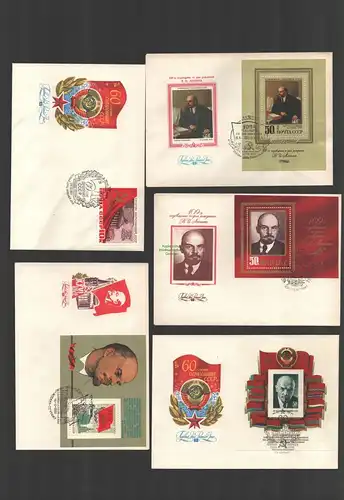 B-14767 11x Brief Sowjetunion 1982 Lenin Blöcke echt gelaufen selten tatsächlich