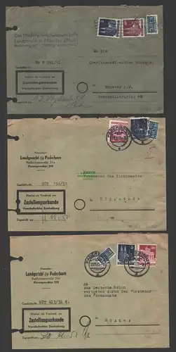 B-14650 7x Brief Bautenserie + Notopfer Marke Behördenpost 1949 1951 1952 1950