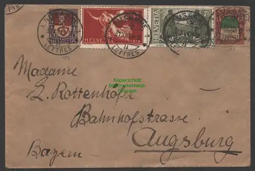 B-14734 Brief Schweiz Lausanne 31.12.1919 nach Augsburg