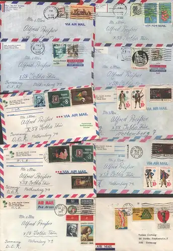 B-14757 18x USA Brief meist nach Ostdeutschland Gotha