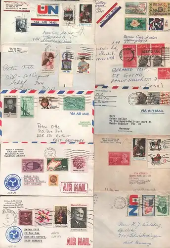 B-14760 20x USA Brief meist nach Ostdeutschland Erfurt Gotha 1960 1967 1982 …