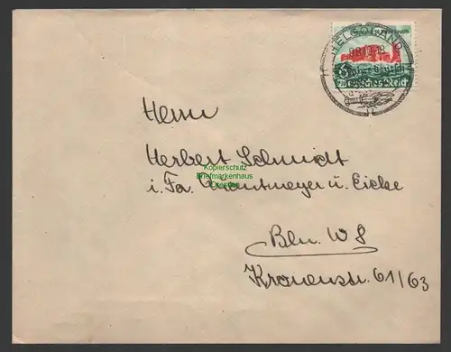 B-14796 DR 750 Deutsches Reich Brief Helgoland 50 Jahre deutsch Ersttag FDC 1940