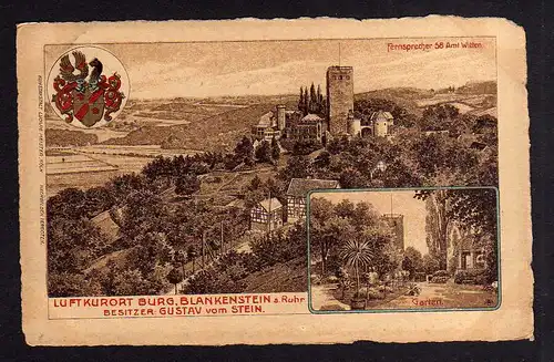 99329 AK Burg Blankenstein a. Ruhr Hattingen 1906 Wappen