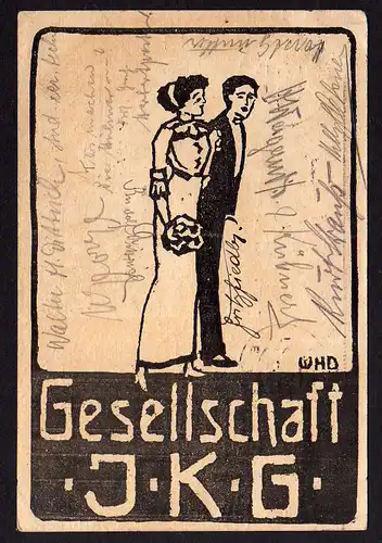 76378 AK Chemnitz Gesellschaft J K G WHD Künstlerkarte 1913 Studentika ?
