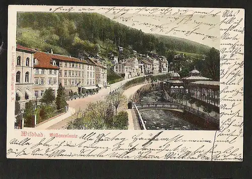 22499 AK Wildbad Villencolonie  1902 Wildbad Bahnhof Verlag Liebhardt Esslingen