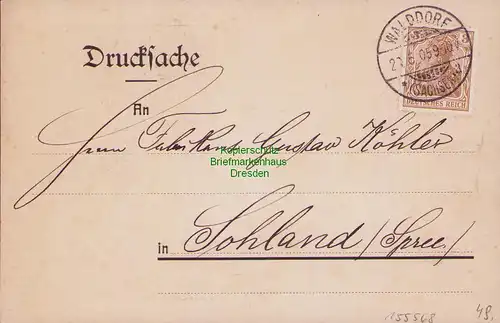 155568 AK Walddorf i. Sa. 1905 Einladung Stich Scheiben Schießen Figurenschießen