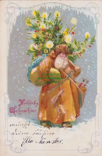 155607 AK Fröhliche Weihnachten Weihnachtsmann -baum Zerpenschleuse 1903