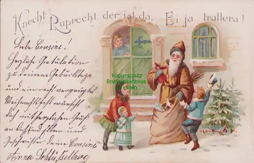 155609 AK Fröhliche Weihnachten Knecht Rupprecht Weihnachtsmann  1901