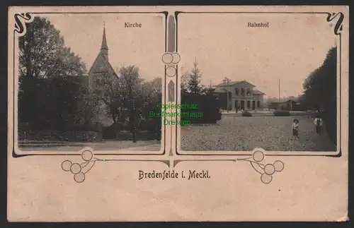 154003 AK Bredenfelde in Meckl. 1907 Berlin Bahnhof Kirche