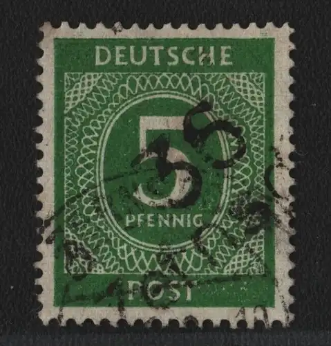 h6820 SBZ Handstempel Bezirk 36 Zernsdorf Ziffer 5 gestempelt nachgez. gepr. BPP