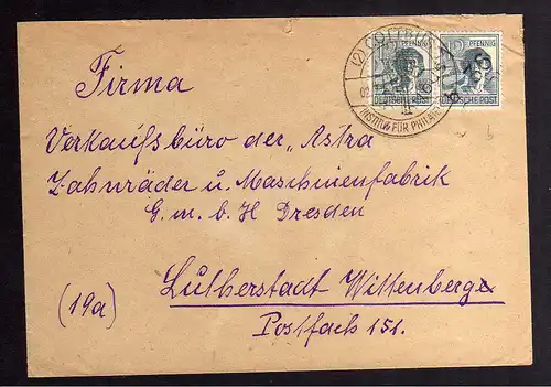 h2943 Handstempel Bezirk 36 Briesen Mark 11.7.48 erste Briefkastenleerung gepr.
