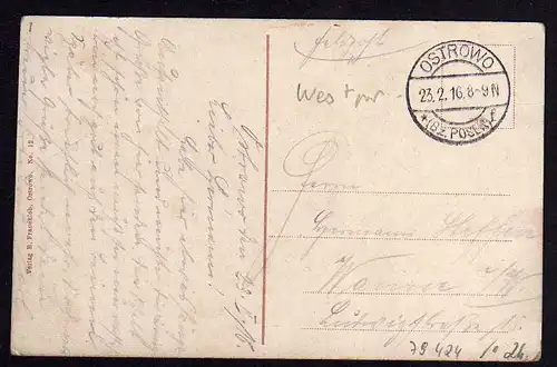 79424 AK Ostrowo Bez. Posen Kaiserliches Postamt 1916 Feldpost