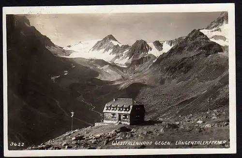 35310 AK Alpen Westfahlenhaus gegen Längenthalerferner 1928 Innsbruck